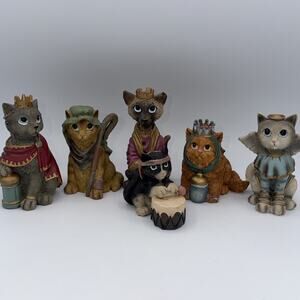 Cat Nativity Set King Cat Christmas Nativity Set 6 Pc Kitty Christmas Gift